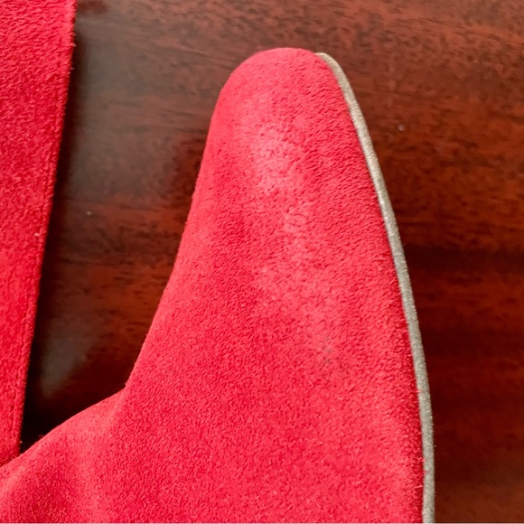 NWOT Free People Cecile Red Suede Booties - Picture 6 of 10